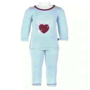 Valentine's Bamboo Long Sleeve Applique Pajama Set, Pond Sweet Heart. 2T NWT